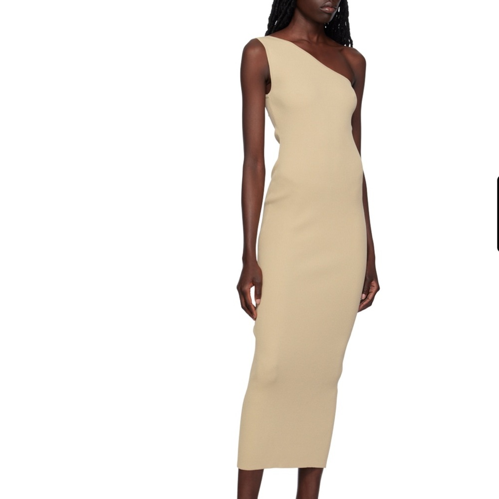 Toteme one-shoulder ribbed-knit dress